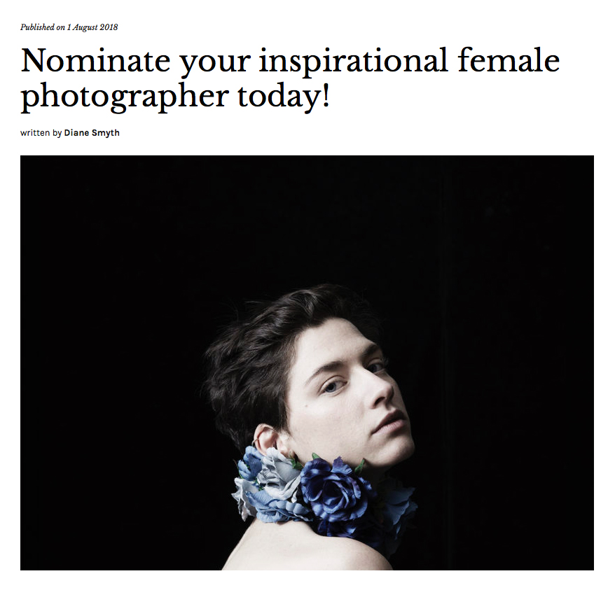 Nominate your inspirational female photographer today!