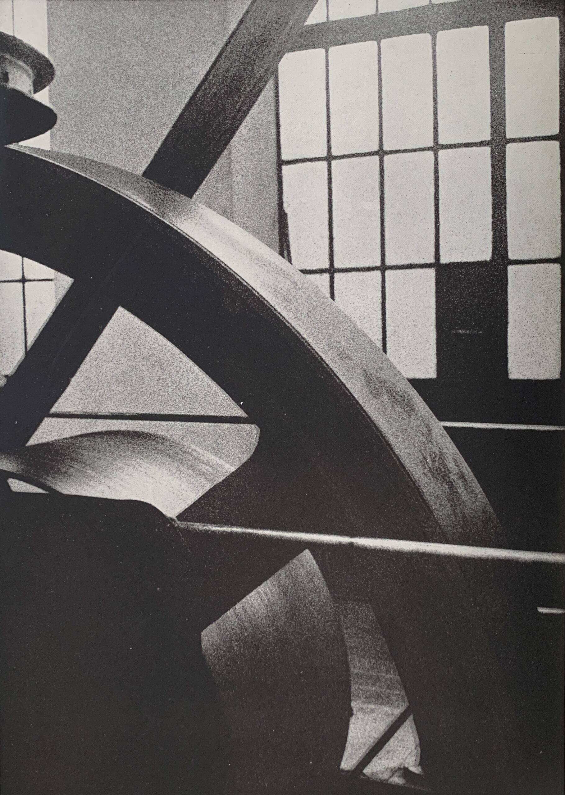 The Pictorialist photobook by Betti Mautner. Published 1931. Image courtesy of James Hyman. A big machine mechanism is in black and white.