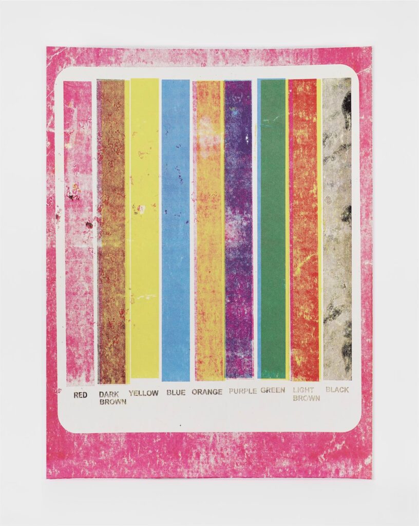 Activity 38: Types of colours, 2022 Silkscreen print51 x 63cmEdition of 5 + 2AP